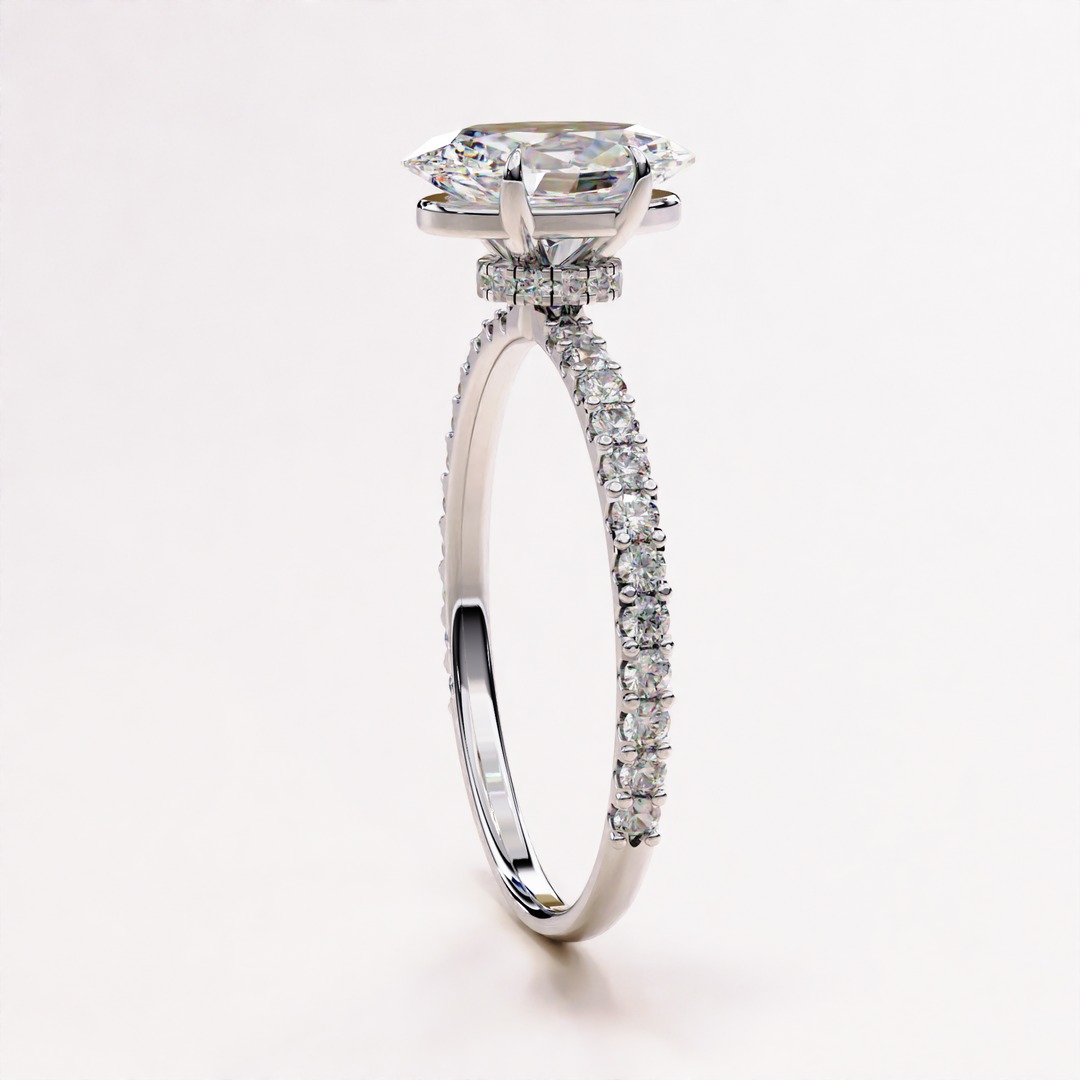 diamond solitaire in rose gold | proposal ring lab grown | romantic oval ring
