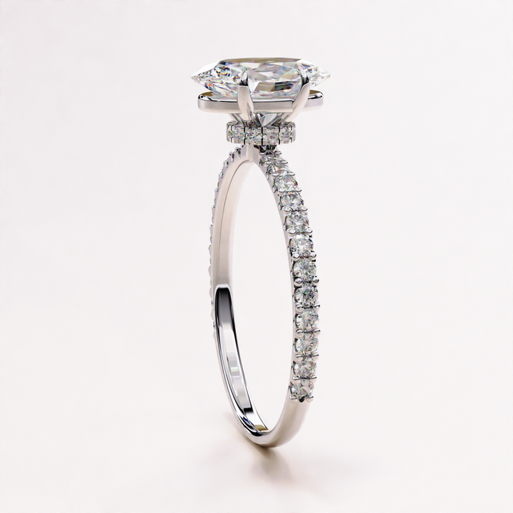 diamond solitaire in rose gold | proposal ring lab grown | romantic oval ring
