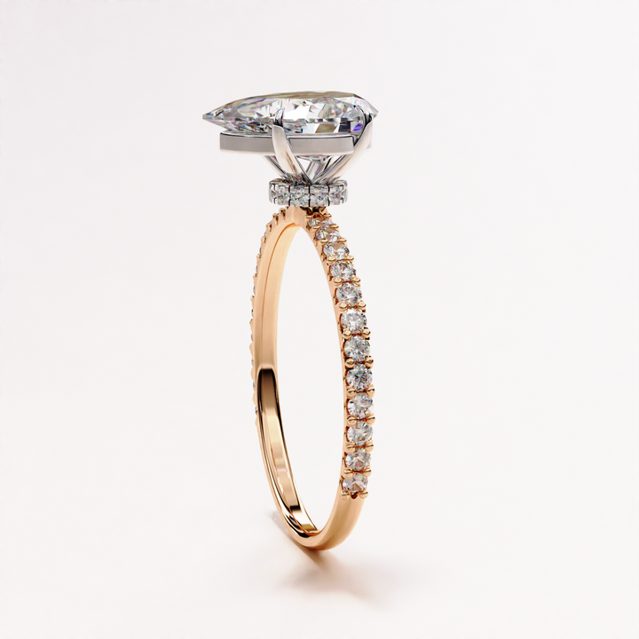 pear cut diamond band | minimalist engagement ring | elegant lab diamond
