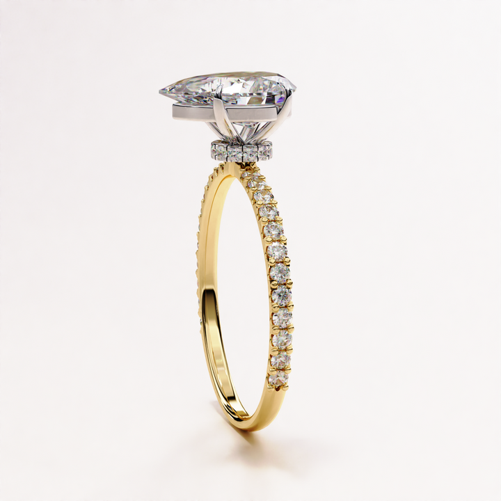 pear cut diamond band | minimalist engagement ring | elegant lab diamond
