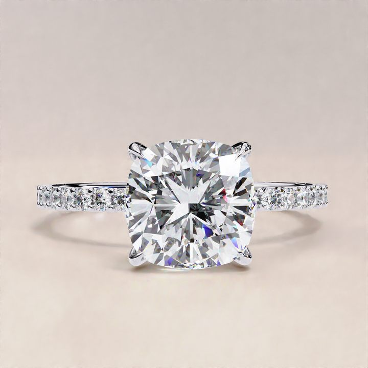 lab grown diamond ring | cushion cut engagement ring | ethical diamond ring
