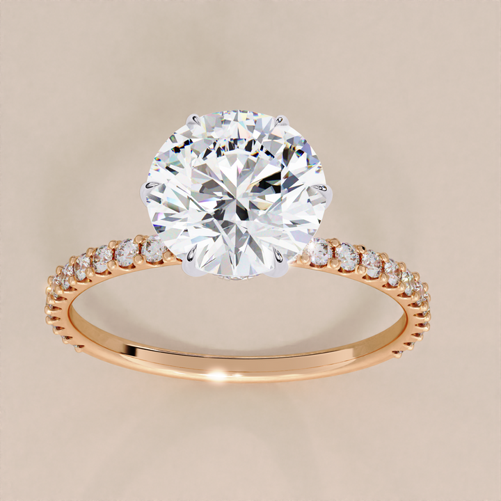 round center stone | lab grown brilliance | pavé lab band

