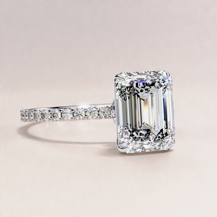 classic emerald diamond | eco-friendly ring gift | high sparkle solitaire
