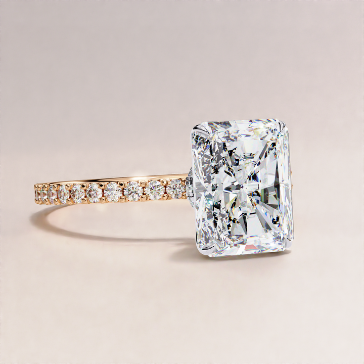 custom lab diamond ring | radiant engagement ring | minimalist diamond ring
