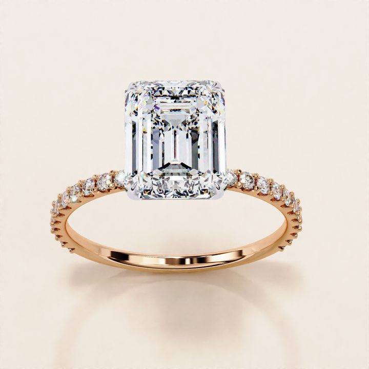 handcrafted diamond ring | engagement ring rose gold | lab made diamond
