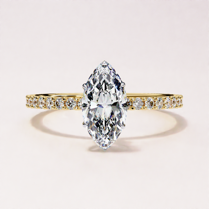 marquise cut diamond ring | lab grown marquise ring | gold marquise engagement
