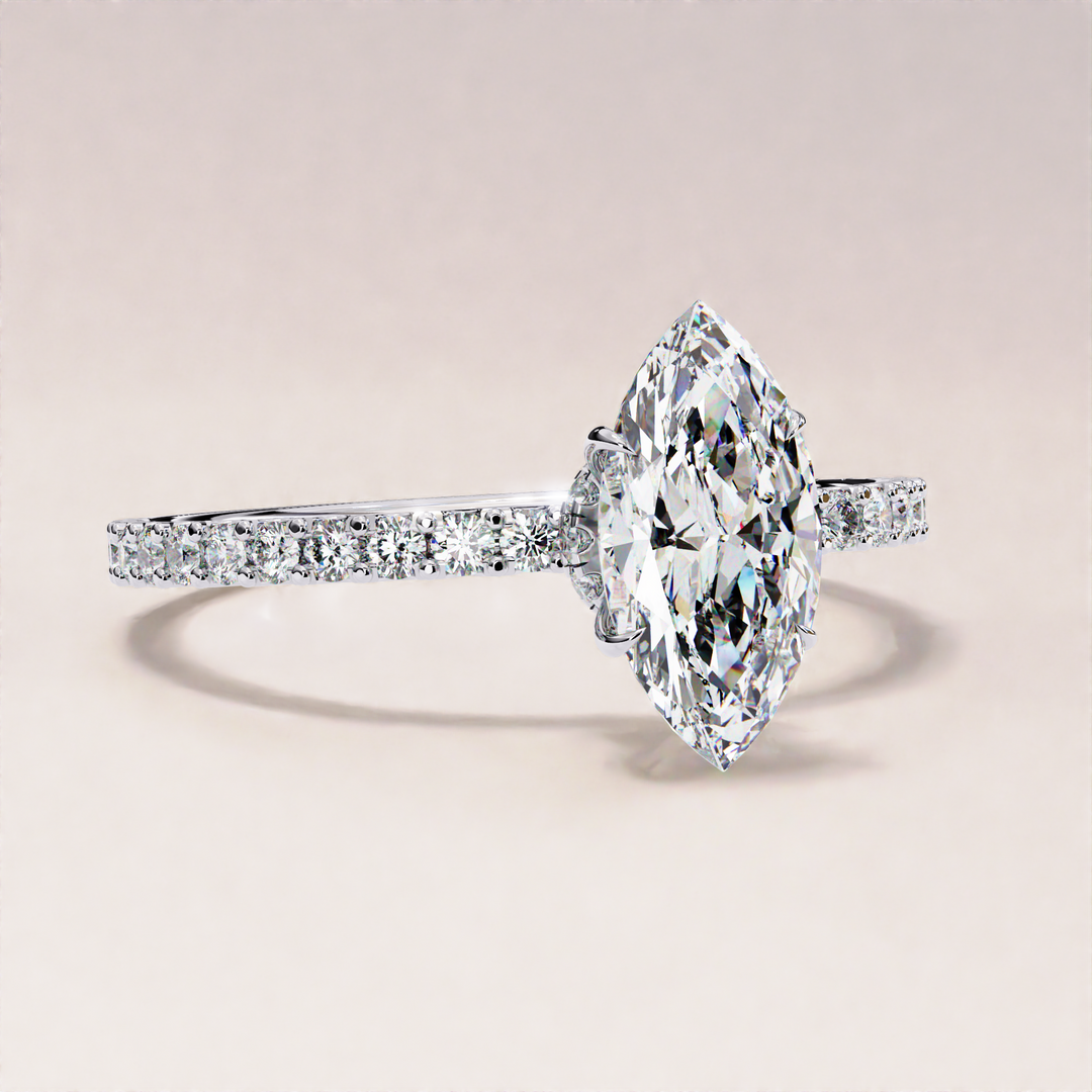 timeless marquise diamond | precision cut diamond | vintage style engagement








