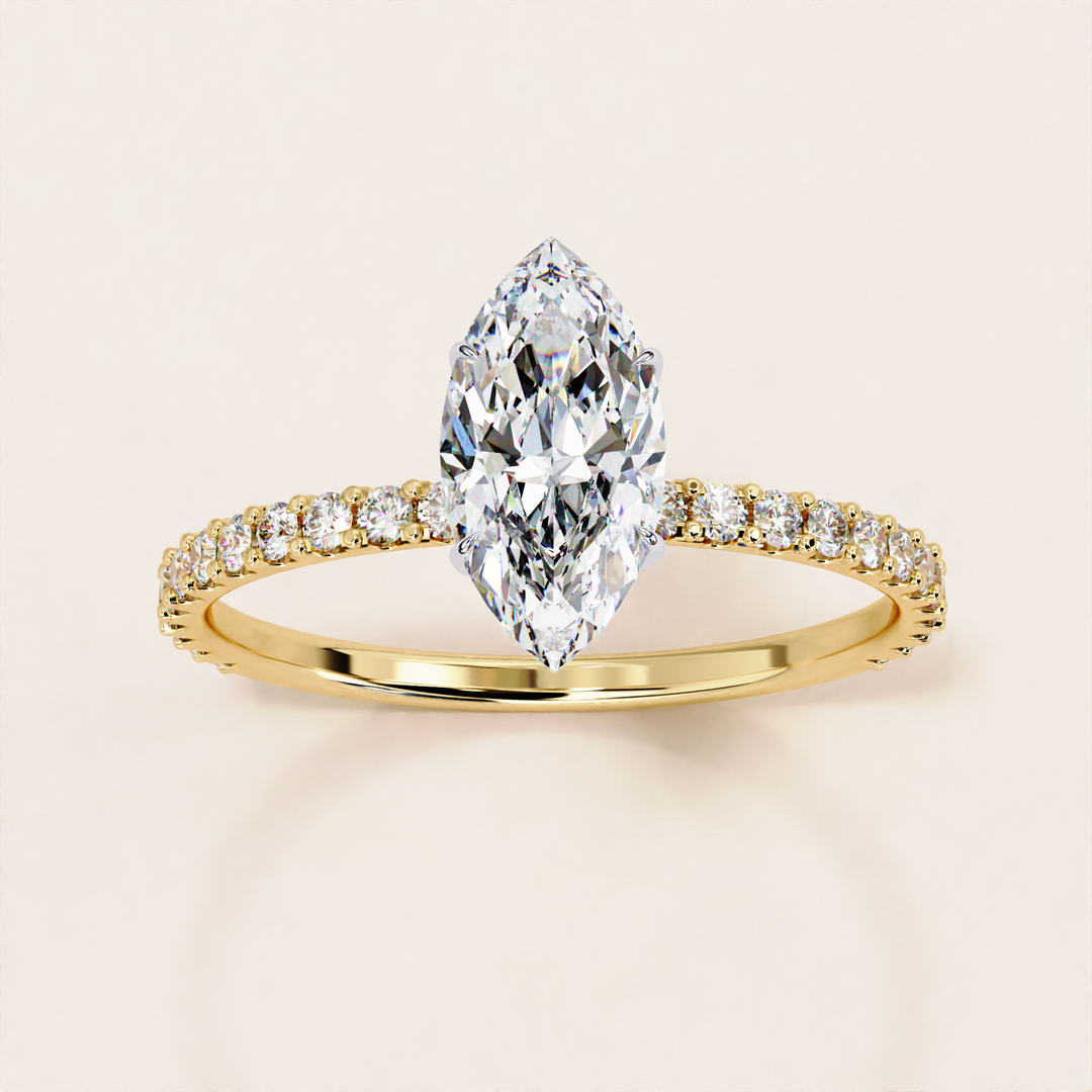 modern gold ring | ethical engagement ring | marquise gold solitaire
