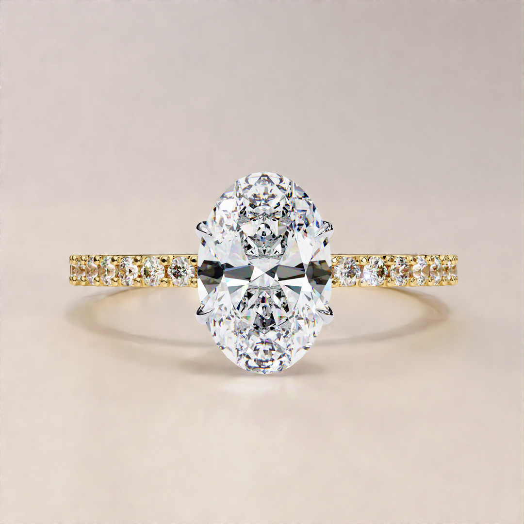 oval lab grown diamond ring | lab diamond engagement ring | rose gold diamond ring
