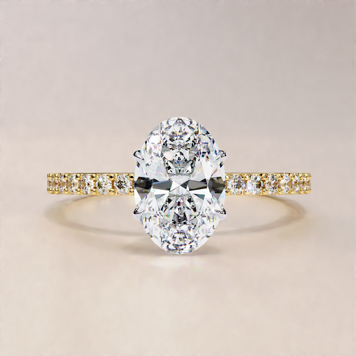 oval lab grown diamond ring | lab diamond engagement ring | rose gold diamond ring
