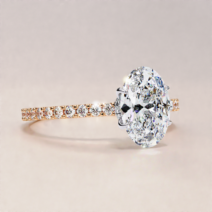 wedding ring with lab stone | halo-free engagement ring | clean cut lab diamond
