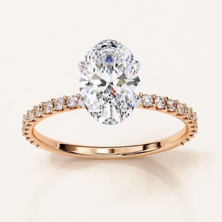 sparkle ring lab grown | oval engagement ring design | sustainable diamond band
