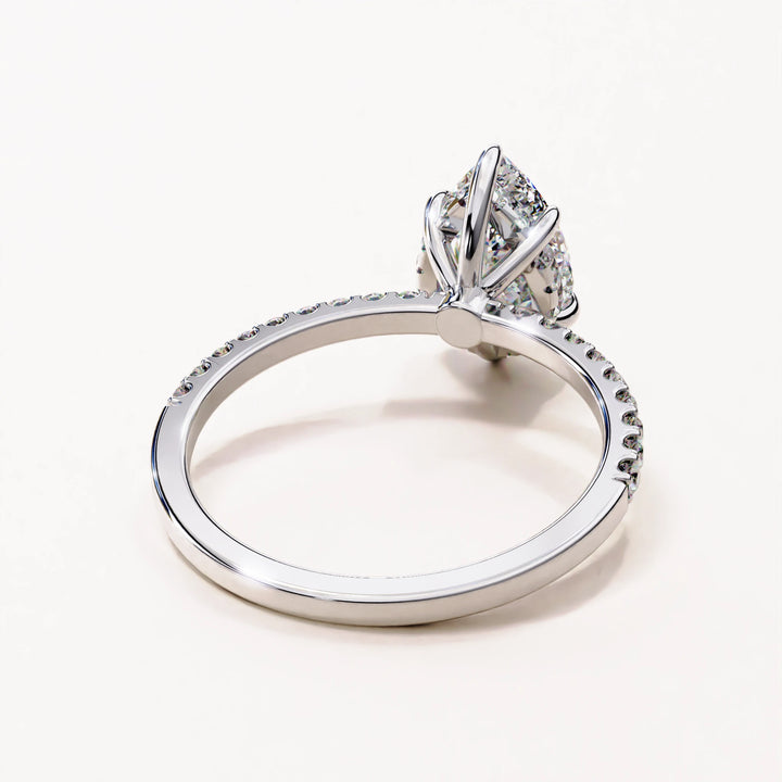 Pear Cut Hidden Halo Lab Grown Engagement Ring