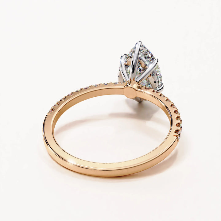 Pear Cut Hidden Halo Lab Grown Engagement Ring