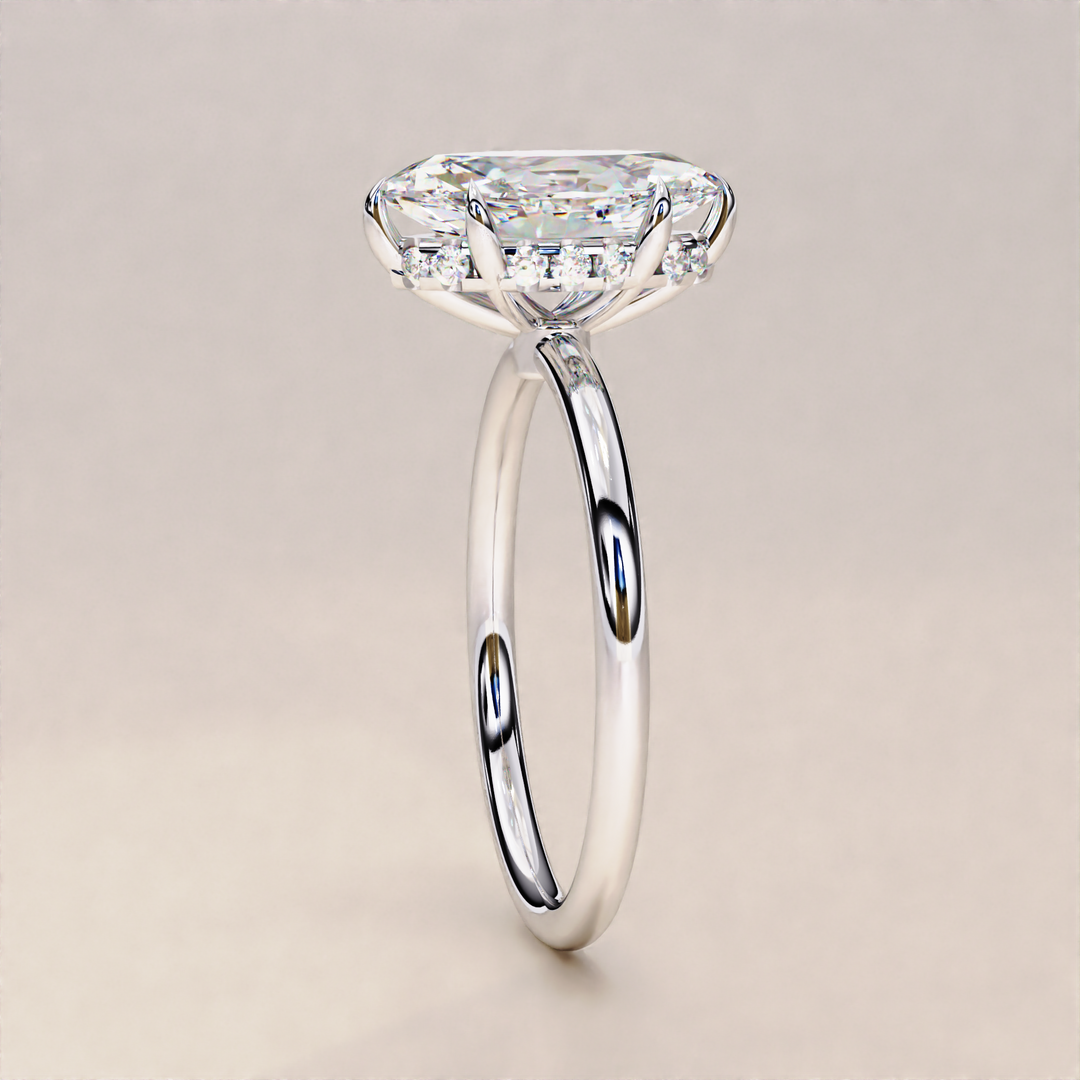 18k Solid Gold Marquise Cut Lab Grown Diamond Wedding Ring