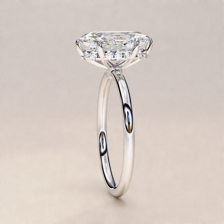 18k Solid Gold Marquise Cut Lab Grown Diamond Wedding Ring