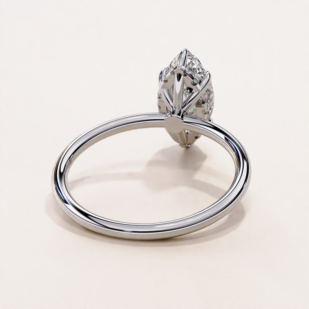 18k Solid Gold Marquise Cut Lab Grown Diamond Wedding Ring