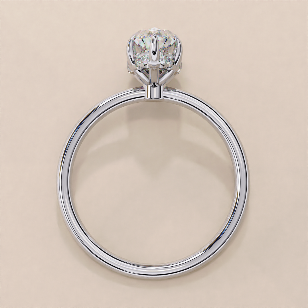 18k Solid Gold Marquise Cut Lab Grown Diamond Wedding Ring