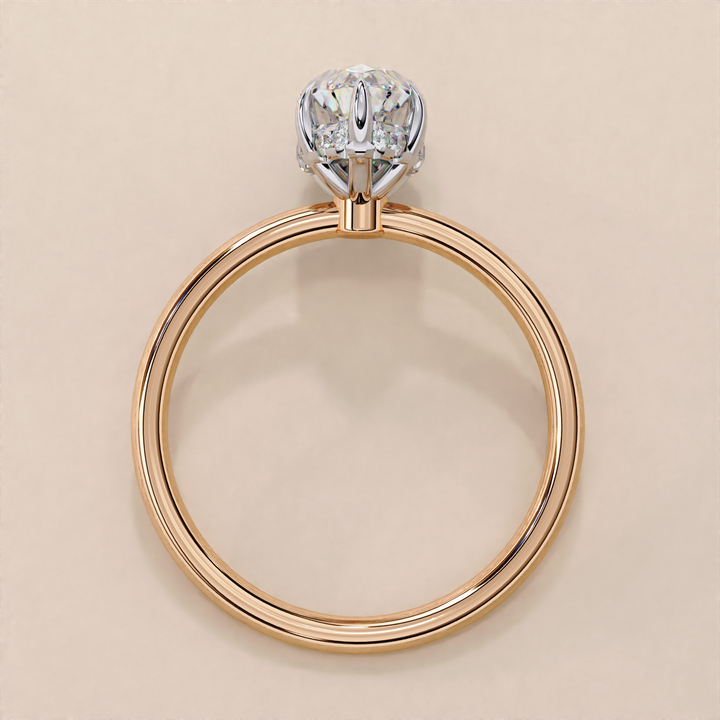 18k Solid Gold Marquise Cut Lab Grown Diamond Wedding Ring