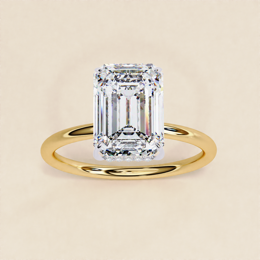 Eco-Friendly Emerald Diamond | Emerald Cut Solitaire Ring | Bridal Emerald Cut Diamond Ring