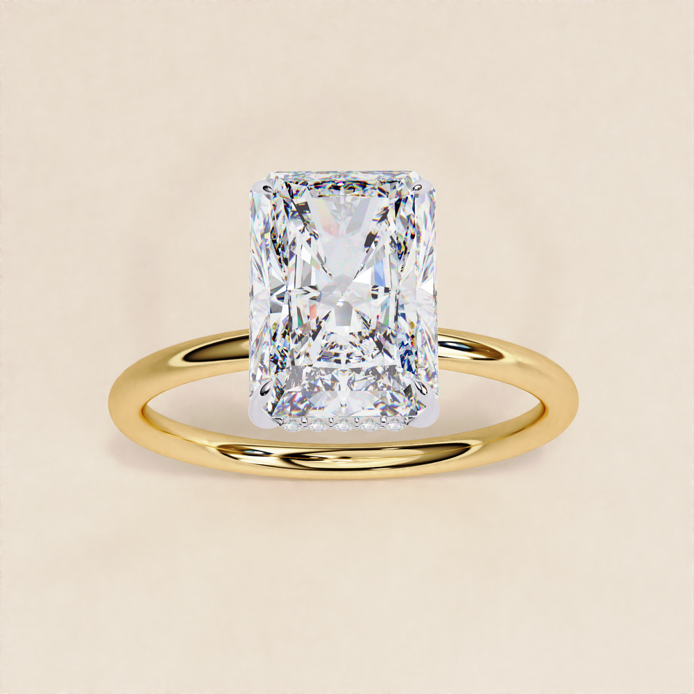  Radiant Cut Engagement Ring | Bridal Radiant Diamond Ring | Wedding Radiant Cut Diamond Ring