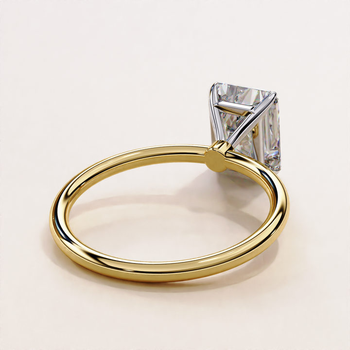  radiant cut stone with dazzling halo | stylish hidden halo diamond ring | radiant cut jewelry with unmatched sparkle