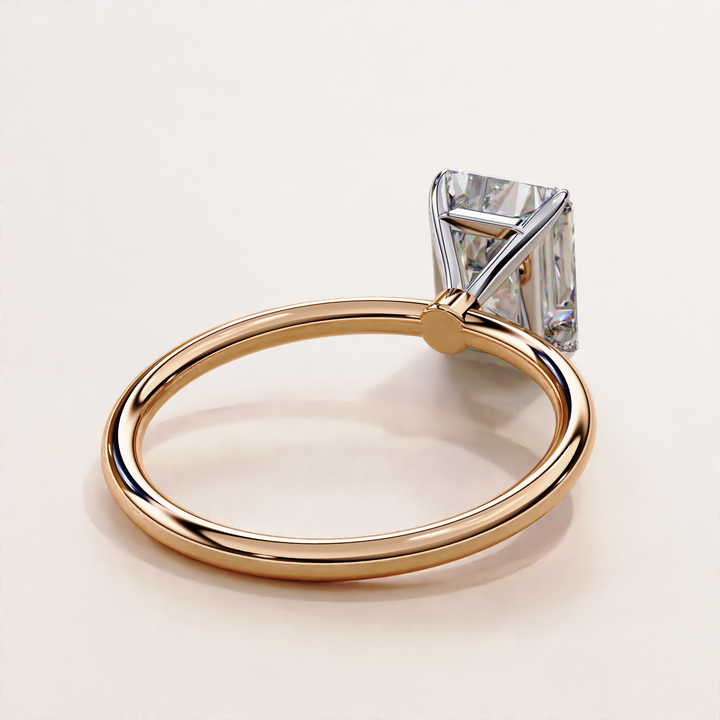 hidden halo diamond ring for proposal | radiant cut diamond promise ring | eco-friendly lab grown diamond ring