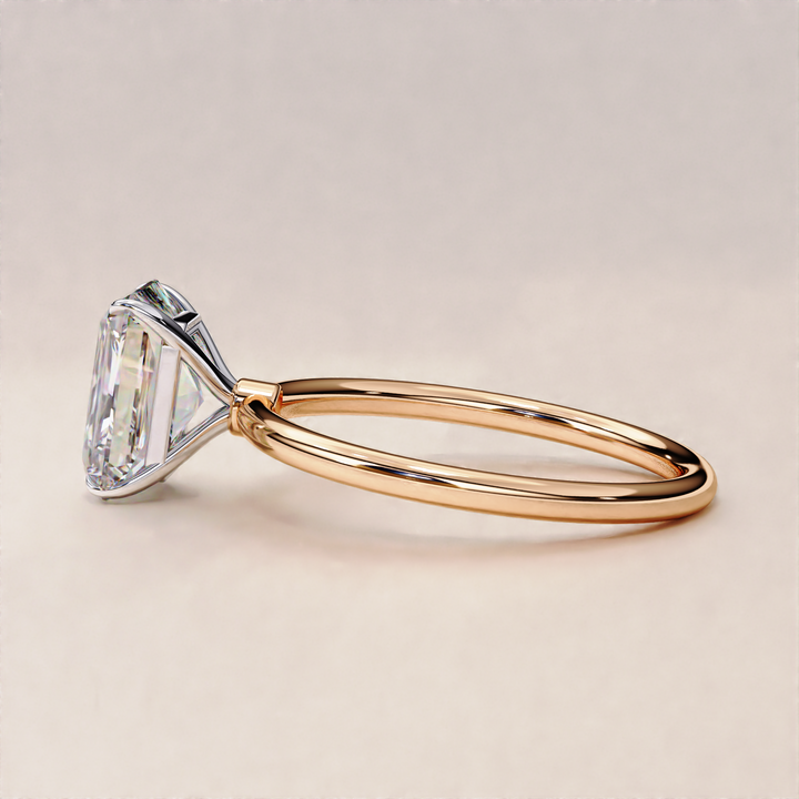 hidden halo ring design for her | elegant radiant cut diamond ring | dazzling hidden halo diamond ring | unique radiant cut engagement ring