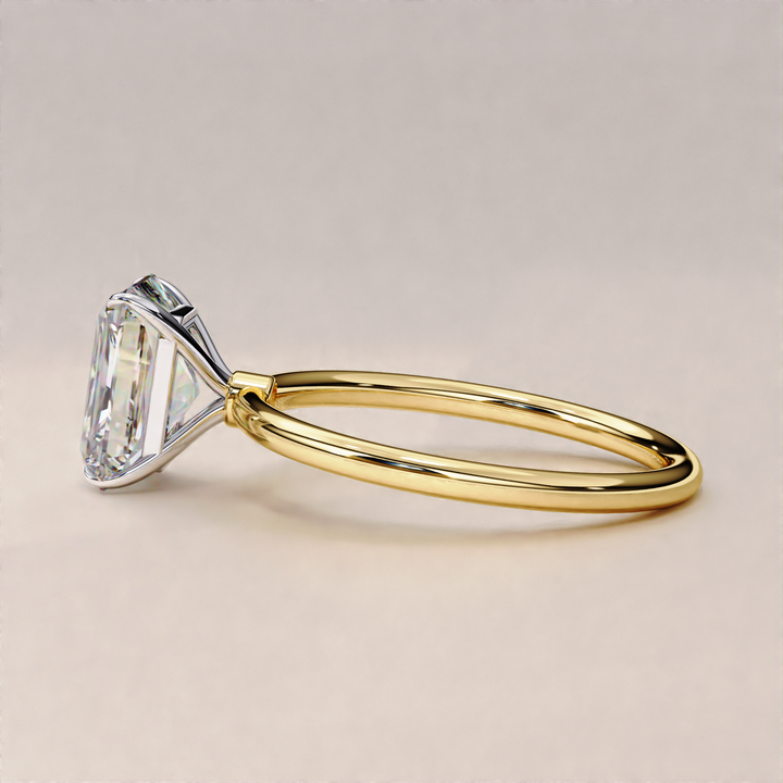 premium quality hidden halo diamond ring | secure radiant cut diamond setting | radiant cut jewelry for engagement proposal