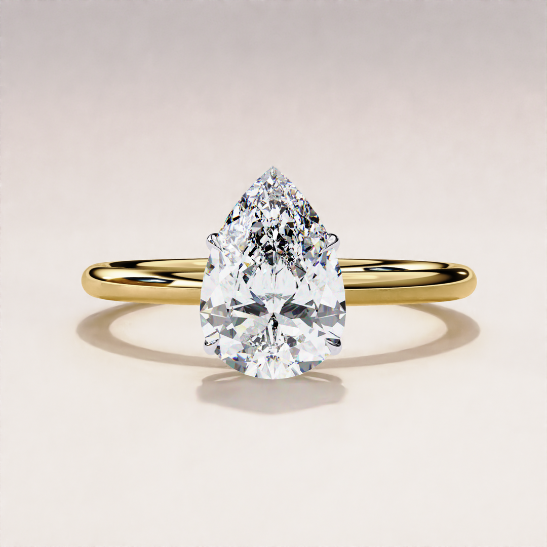 Pear Cut Diamond Ring | Solitaire Diamond Ring | Lab Grown Diamond Ring


