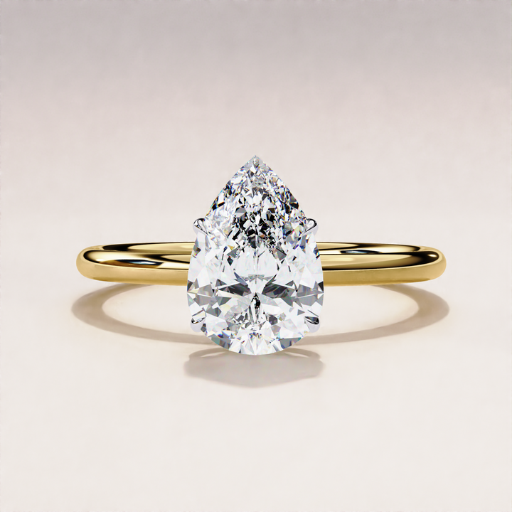 Pear Cut Diamond Ring | Solitaire Diamond Ring | Lab Grown Diamond Ring

