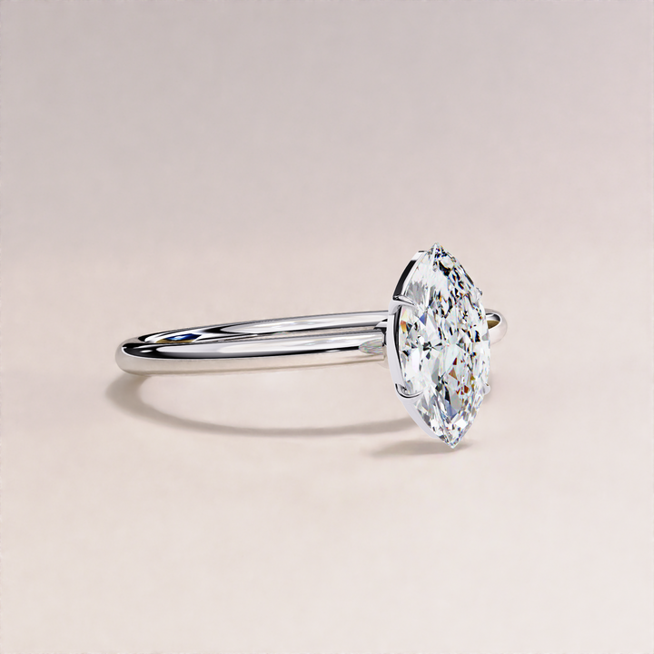 elegant marquise solitaire ring | lab grown diamond engagement ring | marquise cut diamond gift for her |