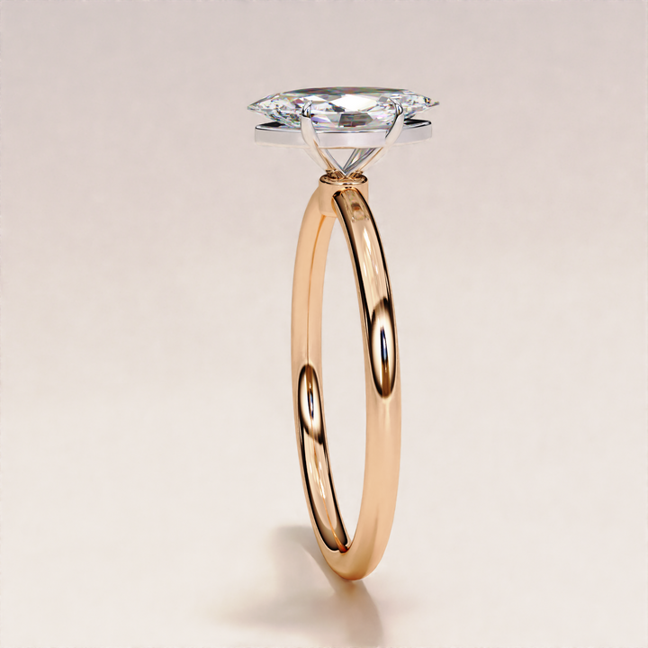 secure solitaire diamond ring setting | stylish solitaire diamond ring for her | custom marquise cut diamond jewelry design
