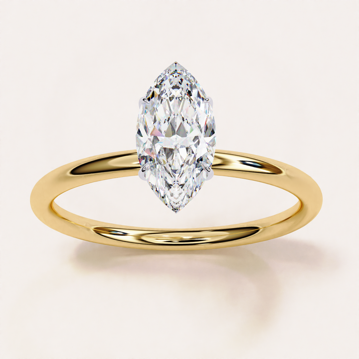 marquise cut solitaire diamond jewelry for milestones | classic diamond ring design with marquise cut