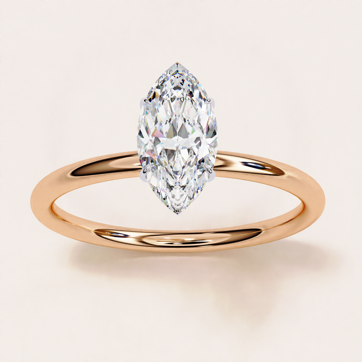  brilliant lab grown diamond jewelry | modern marquise cut diamond ring | solitaire diamond ring for her romantic moments