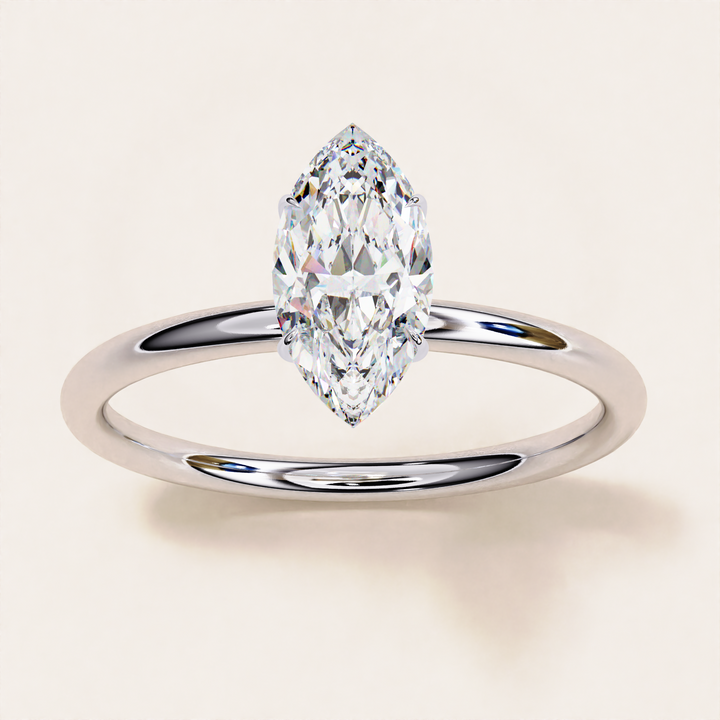 marquise cut solitaire diamond ring | solitaire lab grown diamond ring | marquise cut diamond ring for her