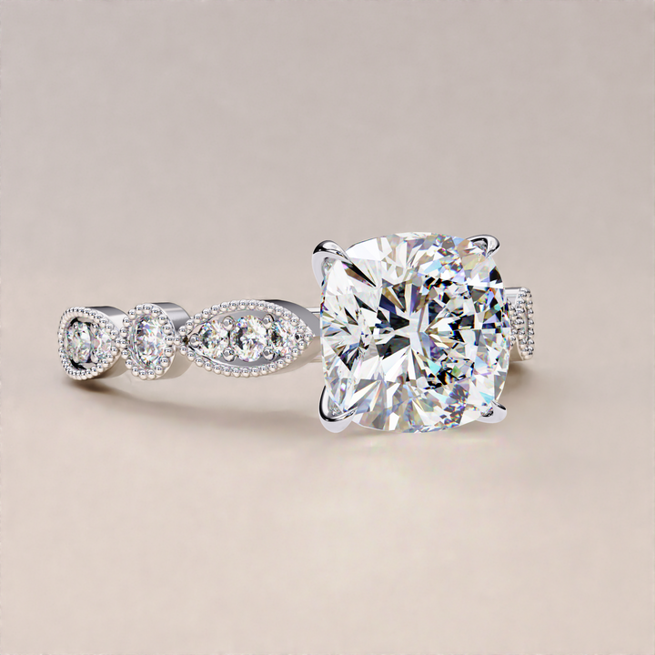 timeless proposal ring | cushion solitaire ring | feminine lab grown ring
