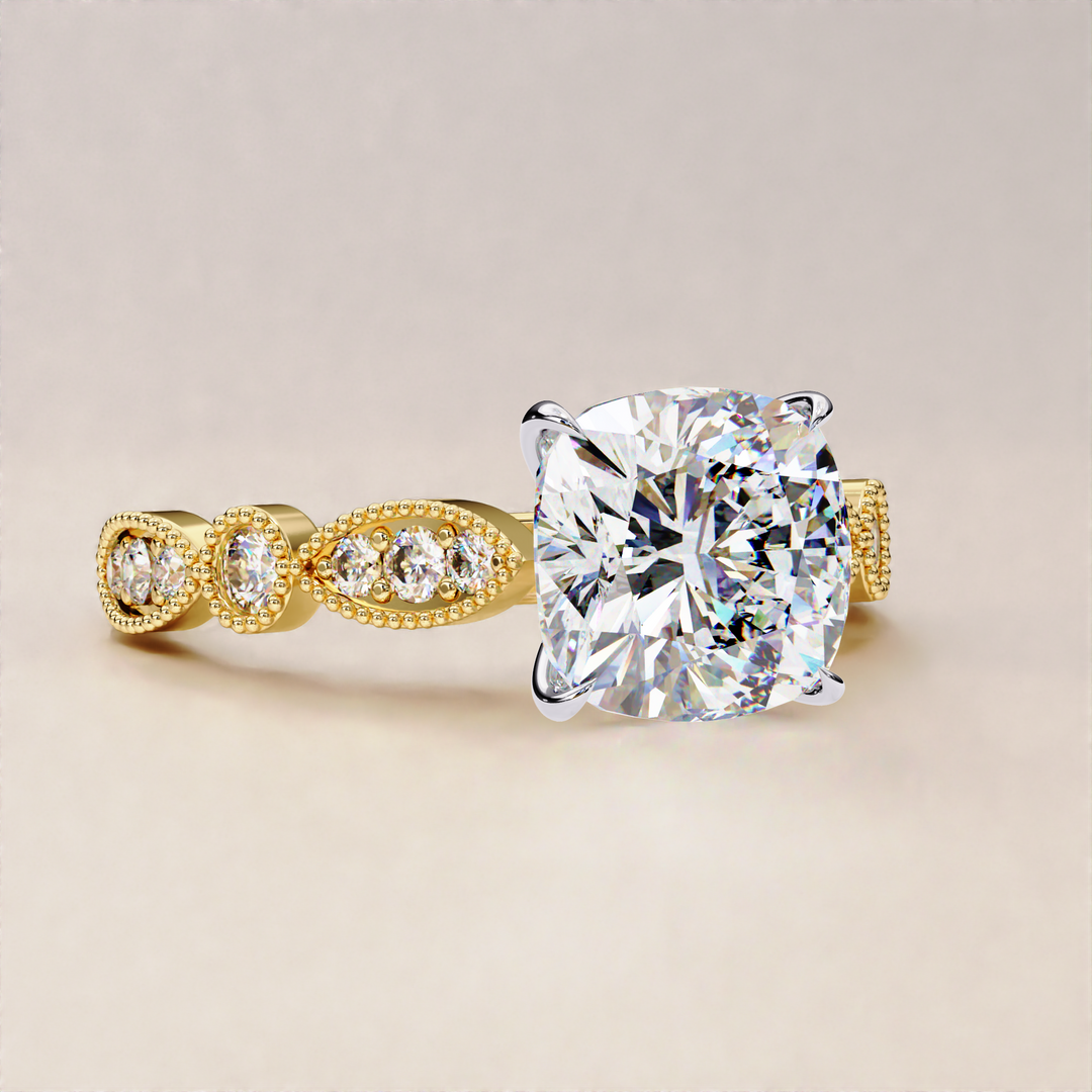 luxury lab diamond | modern vintage ring | oval marquise blend
