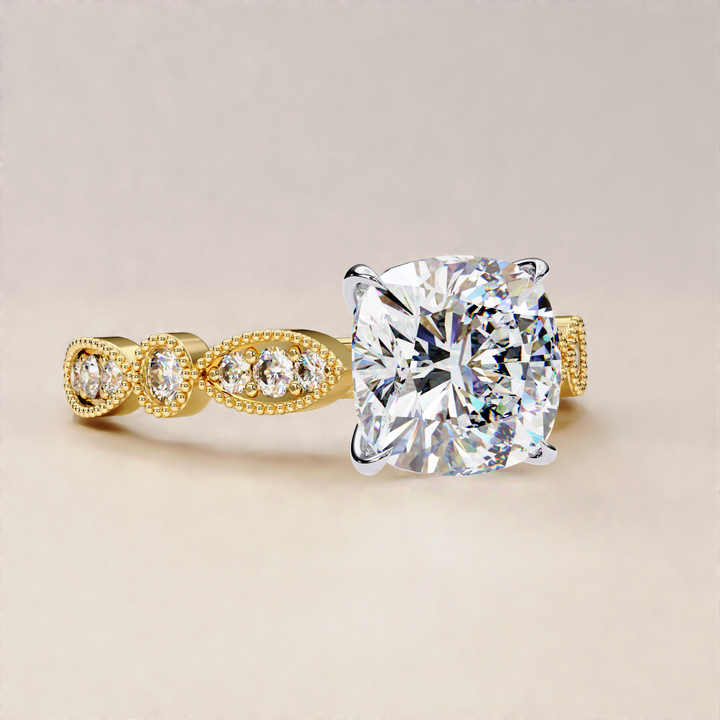 luxury lab diamond | modern vintage ring | oval marquise blend
