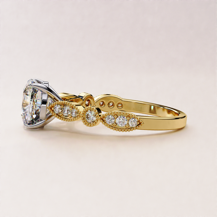 dainty lab diamond ring | forever cushion ring | solid gold setting
