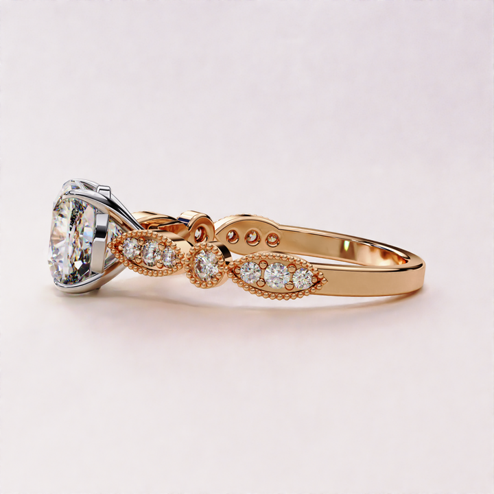 lab cushion solitaire | custom lab diamond ring | handmade gold ring

