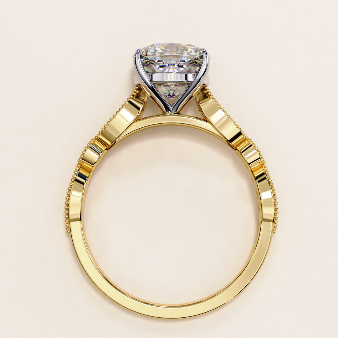 halo free cushion ring | delicate diamond ring | handcrafted lab ring
