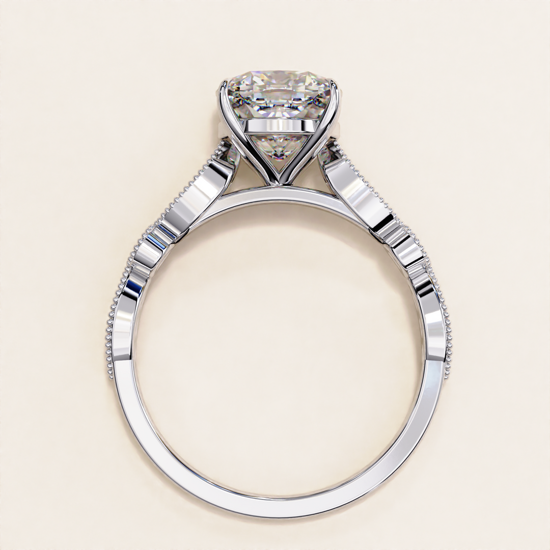 white gold cushion ring | yellow gold lab ring | rose gold diamond ring
