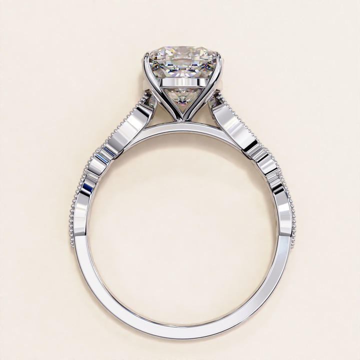 white gold cushion ring | yellow gold lab ring | rose gold diamond ring
