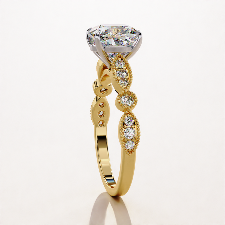 minimalist diamond ring | vintage bridal ring | floral inspired diamond
