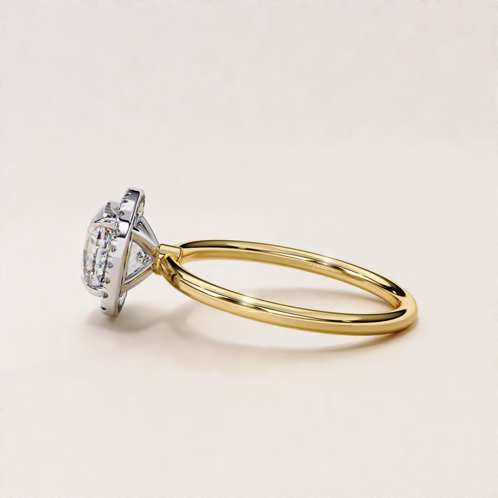 Cushion Cut Lab Grown Diamond Halo Ethical Diamond Ring for Women