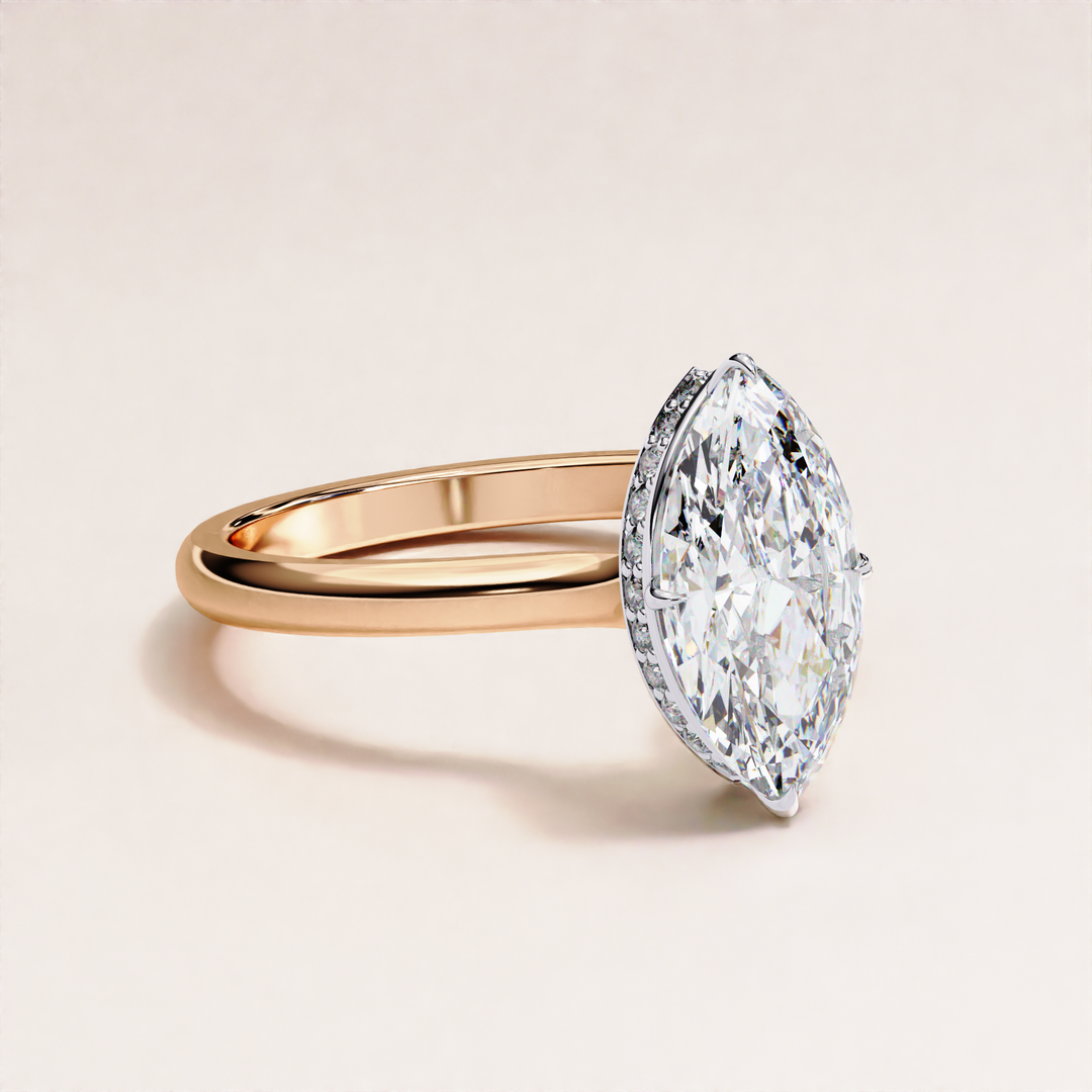 marquise lab diamond ring | feminine rose gold | lab cut diamond

