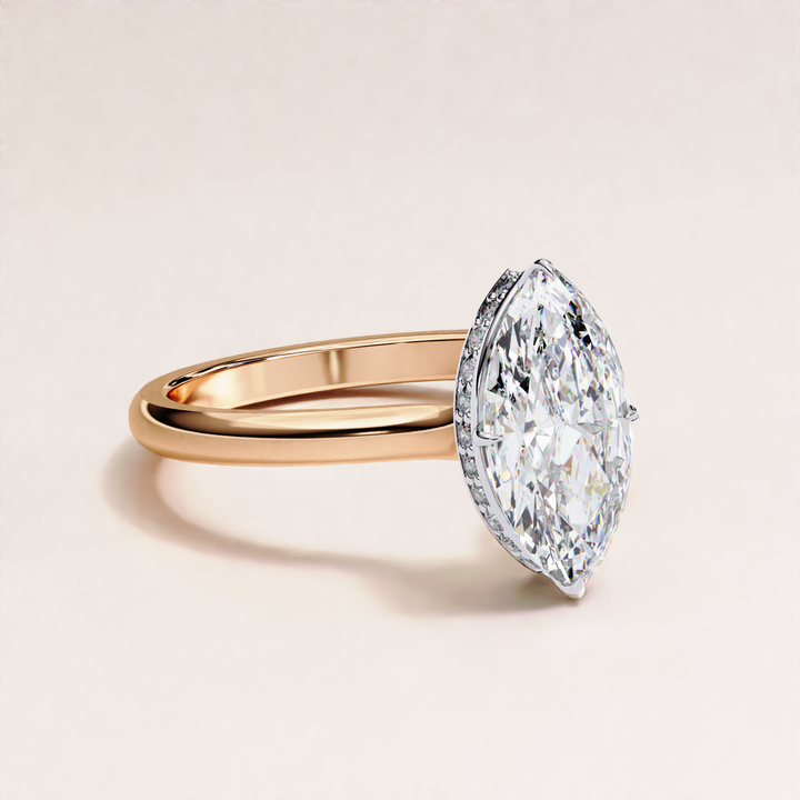 marquise lab diamond ring | feminine rose gold | lab cut diamond

