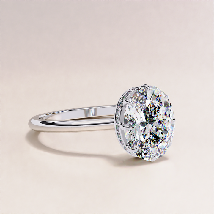 handcrafted lab ring | engagement gift ring | oval solitaire band
