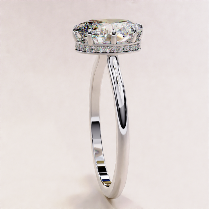 white gold oval ring | lab anniversary ring | lab grown love

